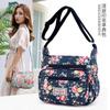 2024 New Nylon Ladies Messenger Bag Zipper Design Shoulder Bag Bandolera Mujer Printed Flower Girl Student Phone Shoulder Bag