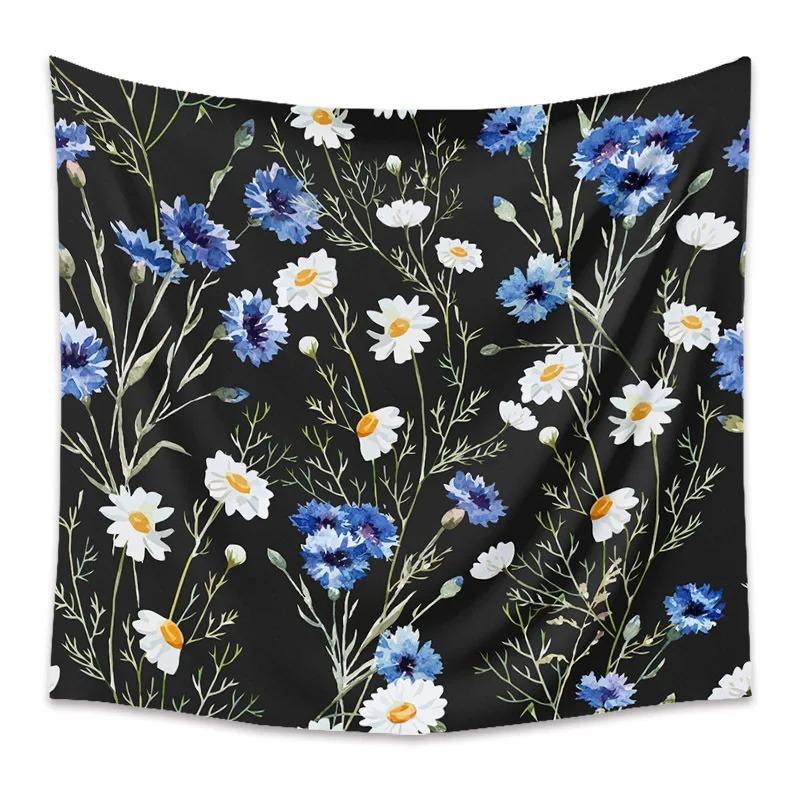 Fresh Floral Beautiful Printed Hanging Cloth Home Wall Decoration Tapestry Bedroom Living Room Tapestry