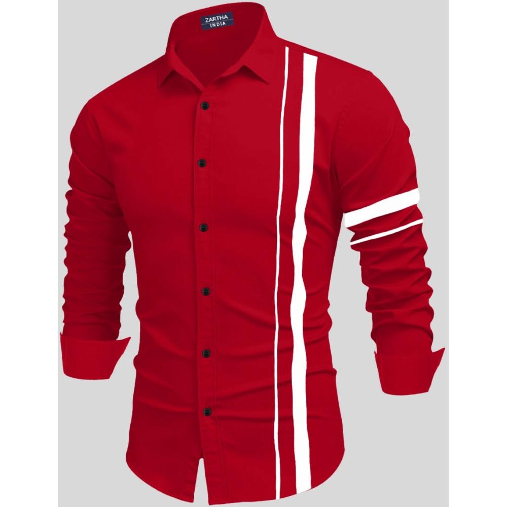 Spring New Men's Shirt 3d Printing All-match Line Printing Long-sleeved Casual Shirt Men's Fashion Casual Lapel Button Shirt