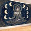 VIKAMA Moonlight Witch Meditation Tapestry Starry Moon Meditation Space Bohemian Style Bedroom  Living Room Decor