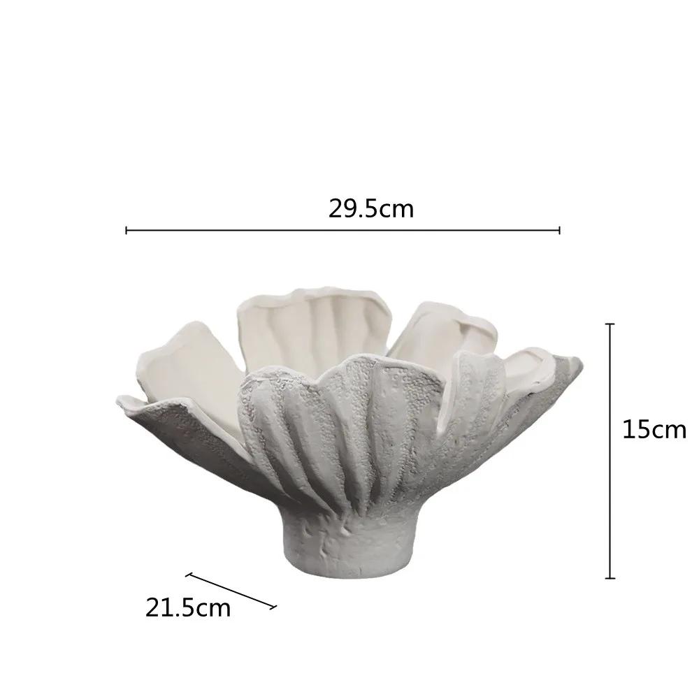 Ceramic Vase Fold Pattern Irregular Flower Wavy Shape Flower Pot Fruit Dish Desktop Storage Organization Home Decoration