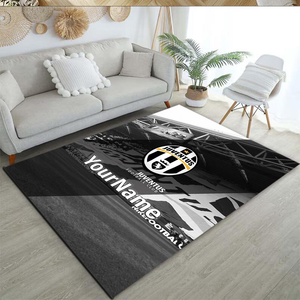 Juventus Customizable Name Floor Rug Office Rug Suitable for Bedrooms Hallway Dining Room Foyer Antislip Carpet Decorate Offices Spiritual Gift