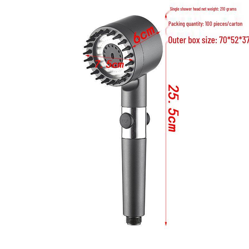 Ultra-High Pressure Massage Shower Head with Spray Booster and Hair Dryer Nozzle