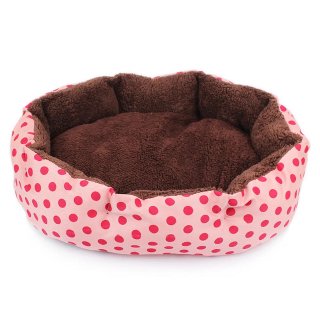 Haustierbett, warmes Winterbett, Hunde-/Katzenbett, weiches Woll-Punkt-Design, Haustiernest mit herausnehmbaren Matten, achteckige Form, Zwinger, Katzen-/Hundesofa, Bett