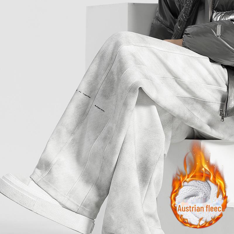 Men's American-Style Loose-Fit Wide-Leg Sweatpants for All Seasons