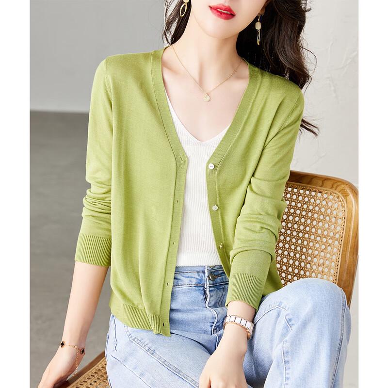 Srcr Women's Silk Blend V-Neck Knit Cardigan