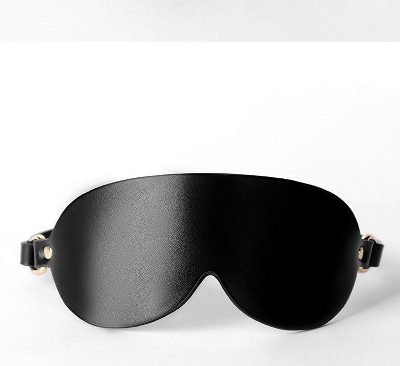 Flirtatious Leather Eye Mask: Thick Blindfold for Teasing, Light Blocking, and Sensual Play