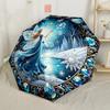 Winter Fairy Dreams Outdoor Automatic Umbrella Compact 8 Rib Design Lightweight for Outdoor Daily Use Compact Folding Umbrella Spiritual Gift