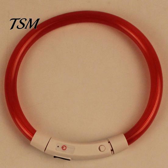 LED Dog Collar Rechargeable Luminous USB Charging Necklace Puppy Light Up for Outdoor Pet