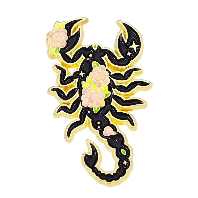 Floral Insects Enamel Pins Custom Nature Moth Cicada Scorpion Brooches Lapel Badges Funny Jewelry Gift for Kids Friends