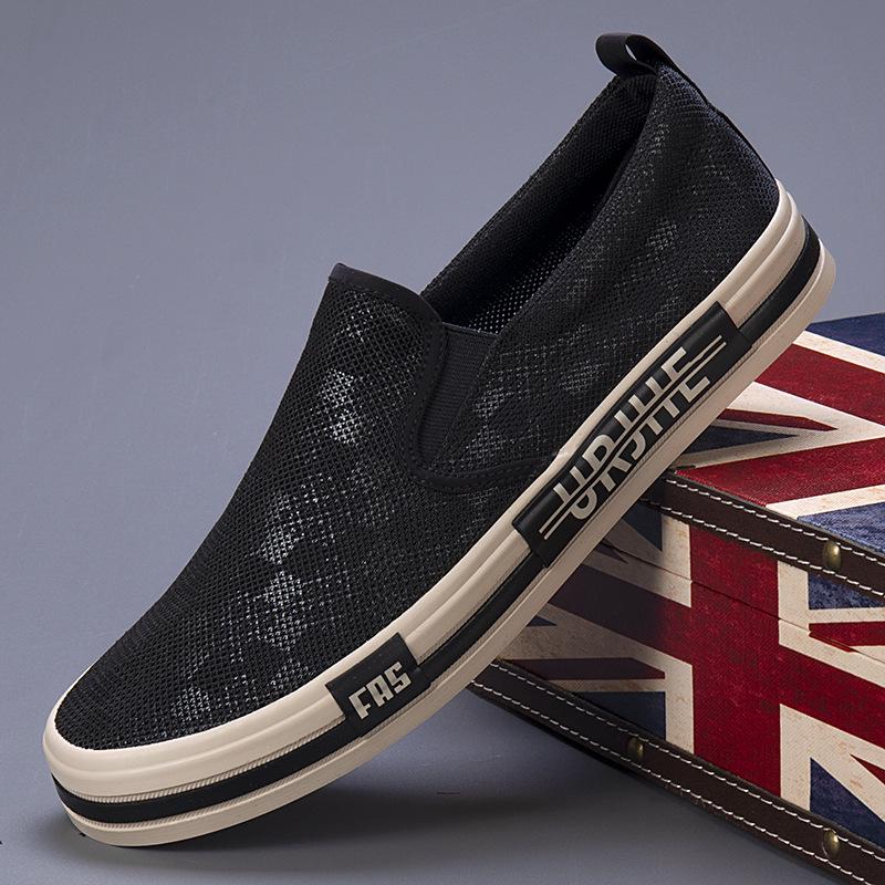 Summer Men's Korean Mesh Slip-On Shoes - Breathable Casual Low-Top Sneakers