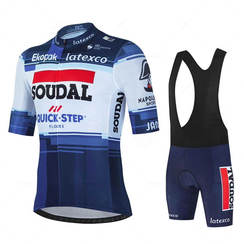 Soudal Quick Step sada cyklistického dresu léto belgické kolo prodyšné muži oblečení na horské kolo Maillot ropa ciclismo uniforma