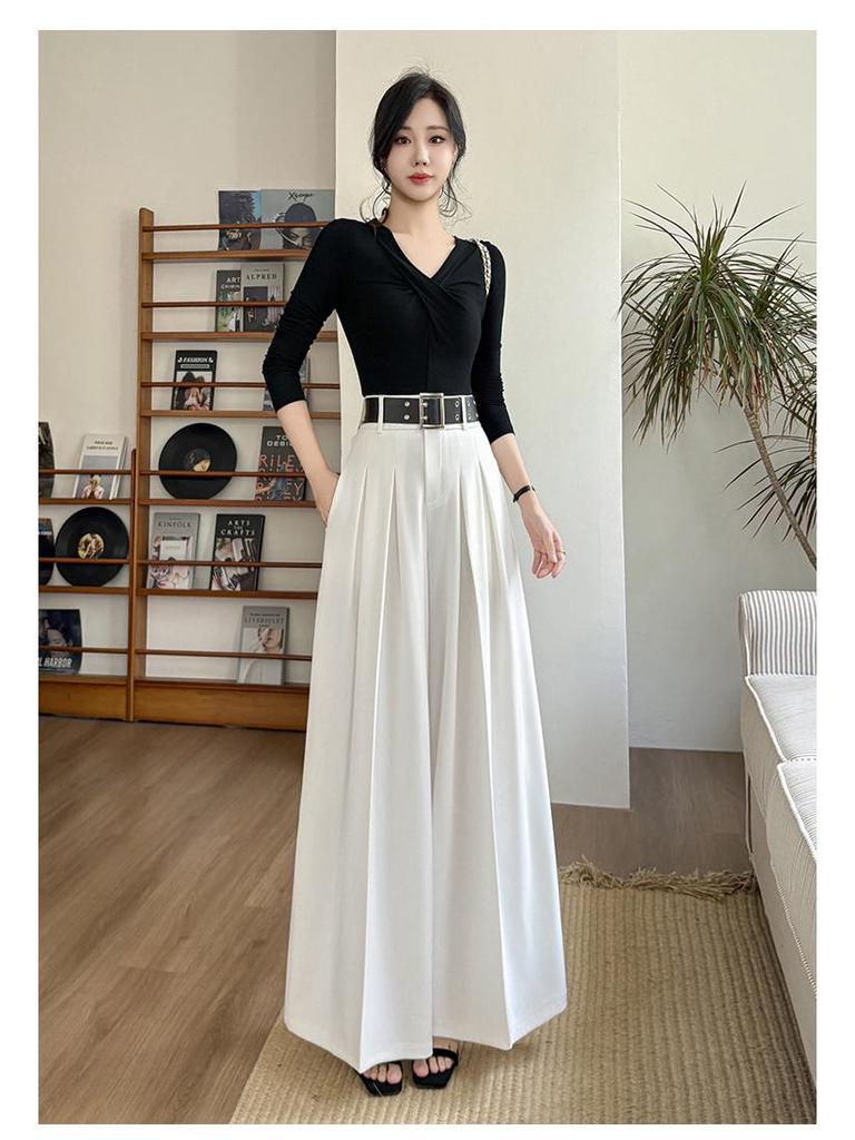 2026 High-Waisted Draped Wide-Leg Suit Pants: Stylish, Elegant, Versatile, Slimming Pleated Design for Women – Perfect for Spring and Summer