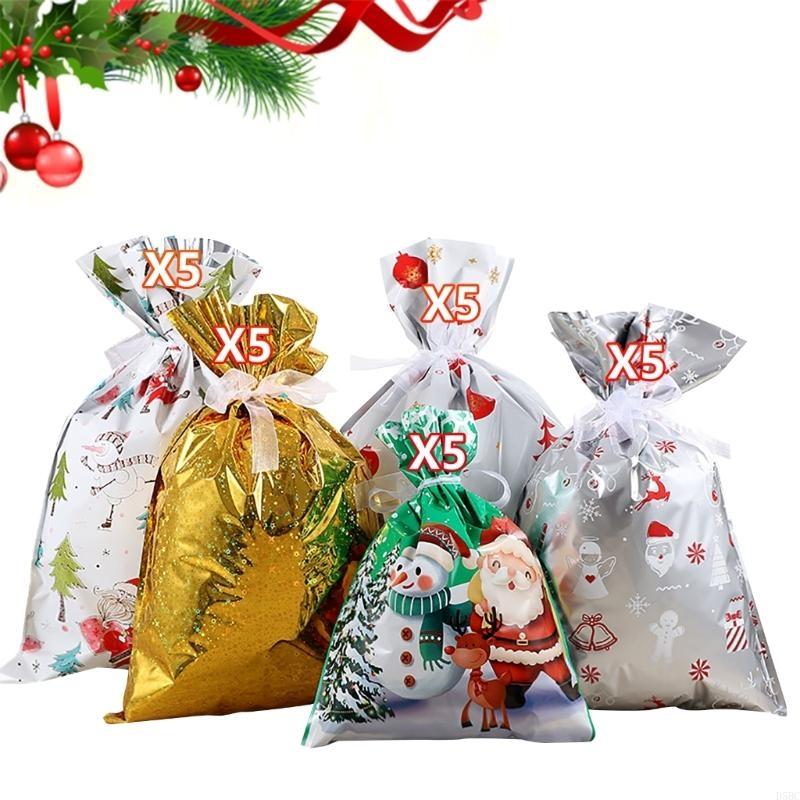 

27Pcs Christmas Bags Holiday Secure Ribbon Closure For Treats Party Assorted Sizes