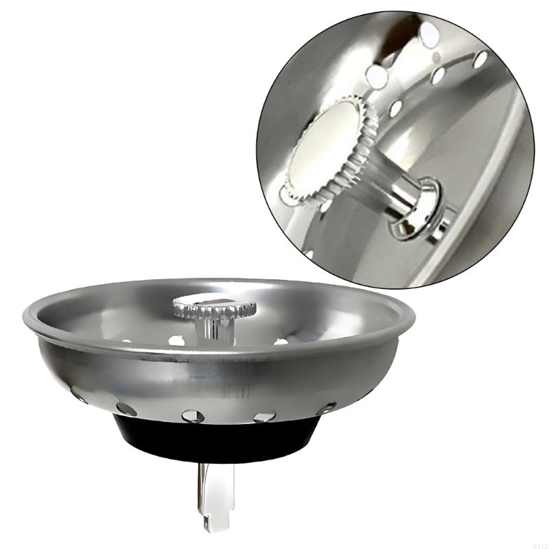 2Pcs Kitchen Sink Strainer Stopper Waste Plug Drain Basket Stainless Steels Sink Filter for Restaurants and Homes M4YD