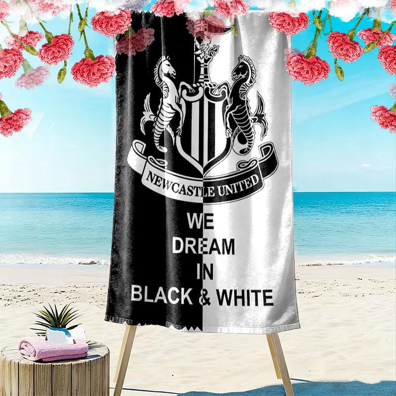 Telo Mare con Stampa Logo NUFC, Grande Morbido Asciugatura Rapida per Spiaggia Campeggio Nuoto