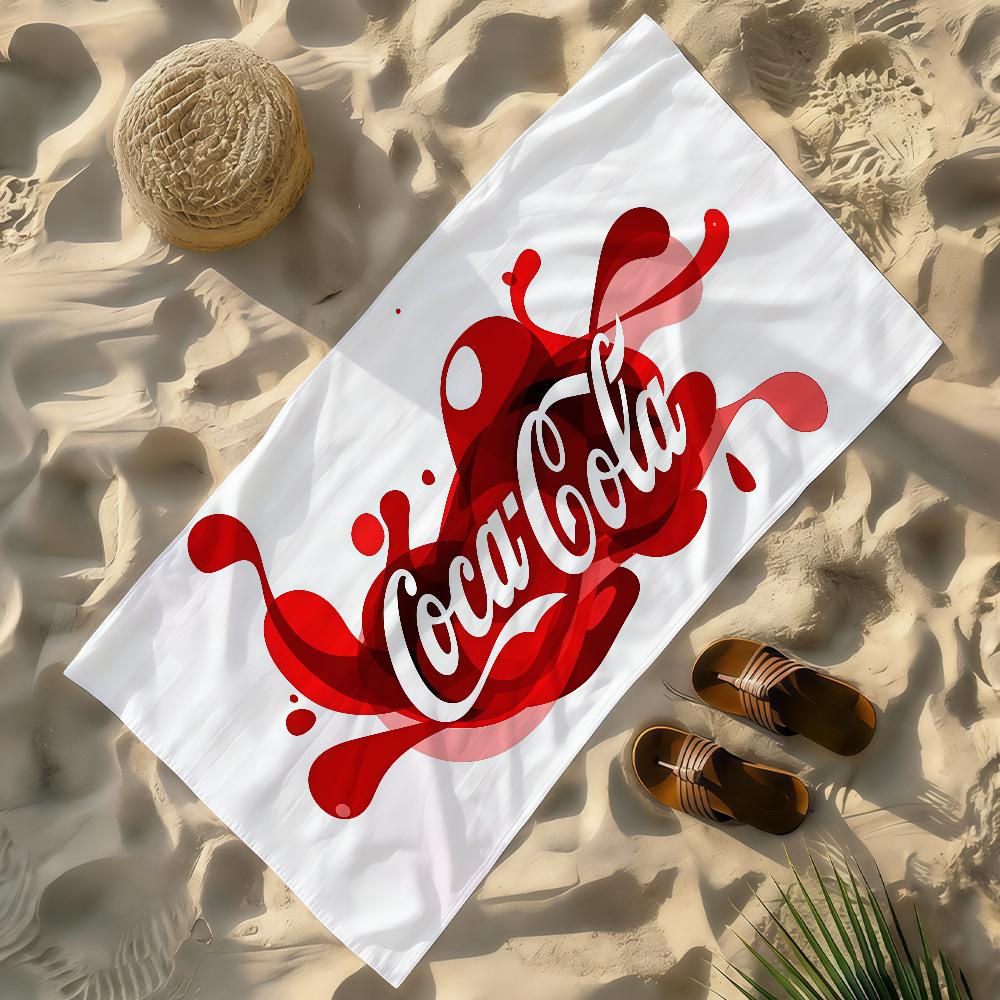 

Fashion C-Coca Brand C-Cola Logo Towel Soft Lightweight Anti-Sand Large Beach Towel Quick-Drying Bath Sports Family W40*H60(CM)
