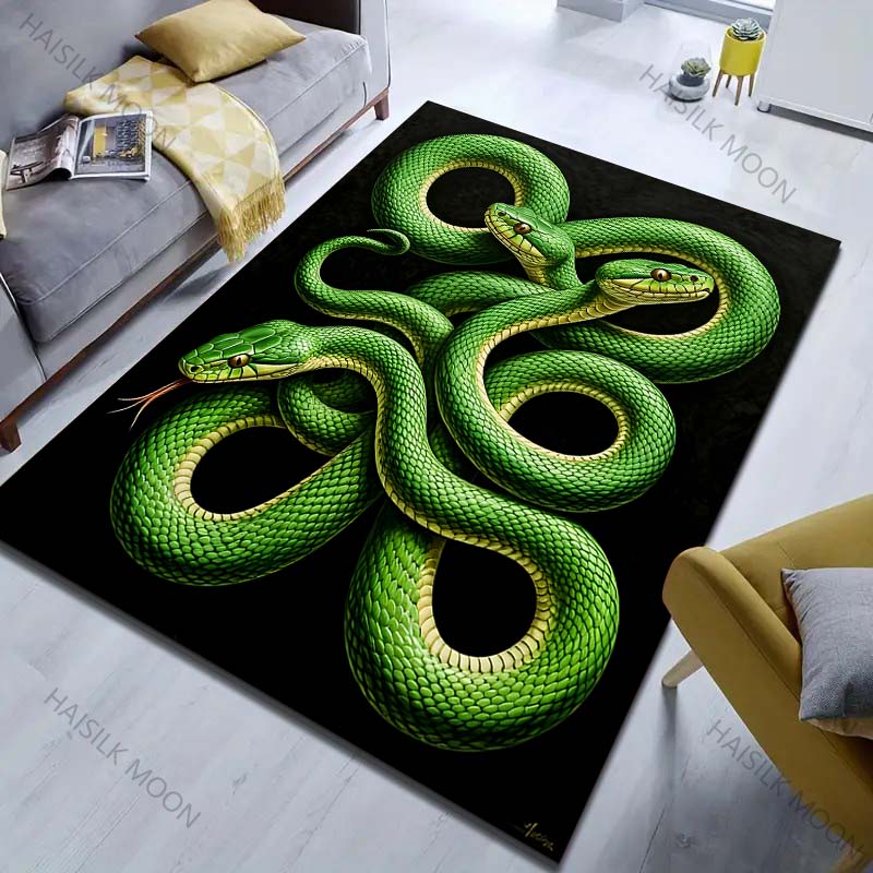 Multiple sizes Green snakes intertwined Carpet for Living Room Bedroom Sofa Home Decor Rus Non-slip Floor Mat Luxury Gift