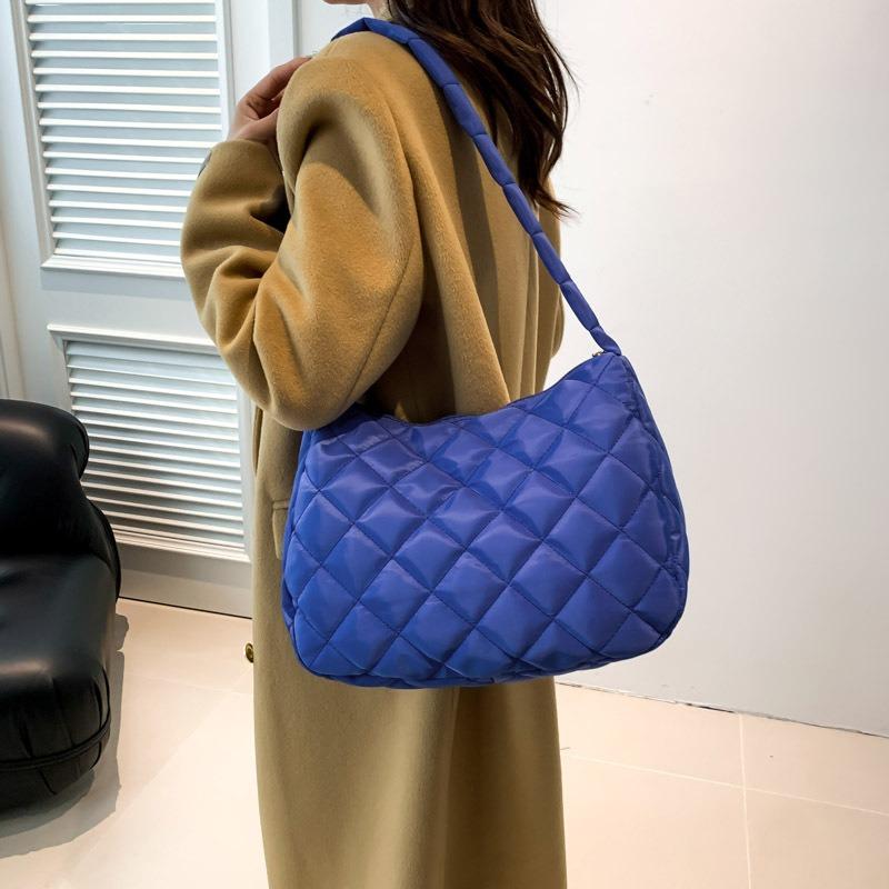 Simple Cotton Embroidery Thread Underarm Bag Women's New Textured Large-capacity Commuting Shoulder Bag Bag