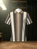Men's Summer Best-selling Simple Striped Pattern Printed Short-sleeved Polo Shirt for Outdoor Casual Wear and Fashion