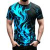 Modisches Trendiges Herren Kurzarm Flammen Serie 3D Gedrucktes Street T-Shirt Rundhals Lässiges Oberteil