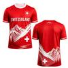 Camisa de Futebol Suíça Futebol Suíço Respirável Secagem Rápida Manga Curta Top Esportivo Feminino Masculino Gola Redonda Roupa de Fã Roupa Esportiva