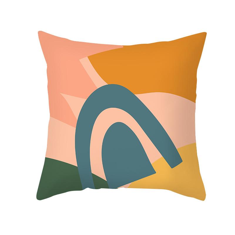 

Sofa Pillow Cover Nordic Simple Abstract Office Cushion Peach Skin Pillow Cover 45 * 45Cm (without pillow core)