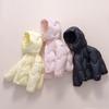 Samt Winter neu Jungen und Mädchen Kapuzen-Daunenjacke warm wellenförmig einfarbige Jacke