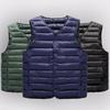 Men Winter Vest Coat V Neck Padded Thick Solid Color Sleeveless Single-breasted Cardigan Casual Plus Size Warm Windproof Men Waistcoat