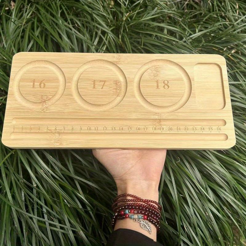 Wooden Beading Game Tray- Artistic Bead Stringing Desktop Board with Measurement Markings, Ideal for Crafting and Jewelry Making
