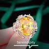 Italian Vintage Pisces Lotus Gem Set: Yellow Diamond Pendant Earrings & Adjustable Ring