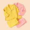 Children's Combed Cotton Collared Pajama Set