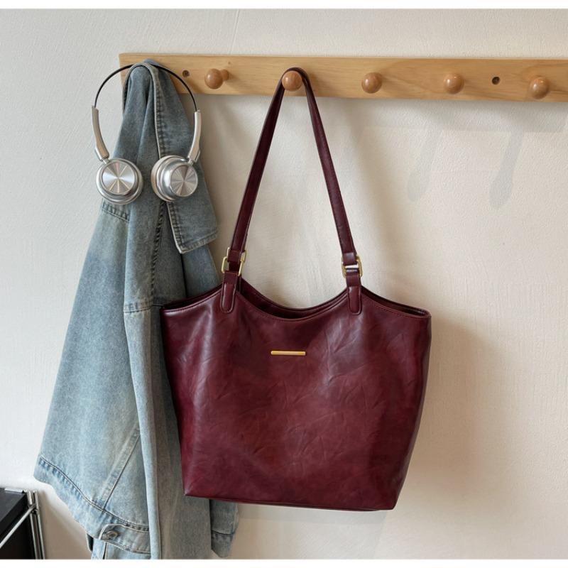 Large-capacity Bag Women's Autumn and Winter Versatile New Simple Shoulder Bag Retro Casual Commuter Tote Bag