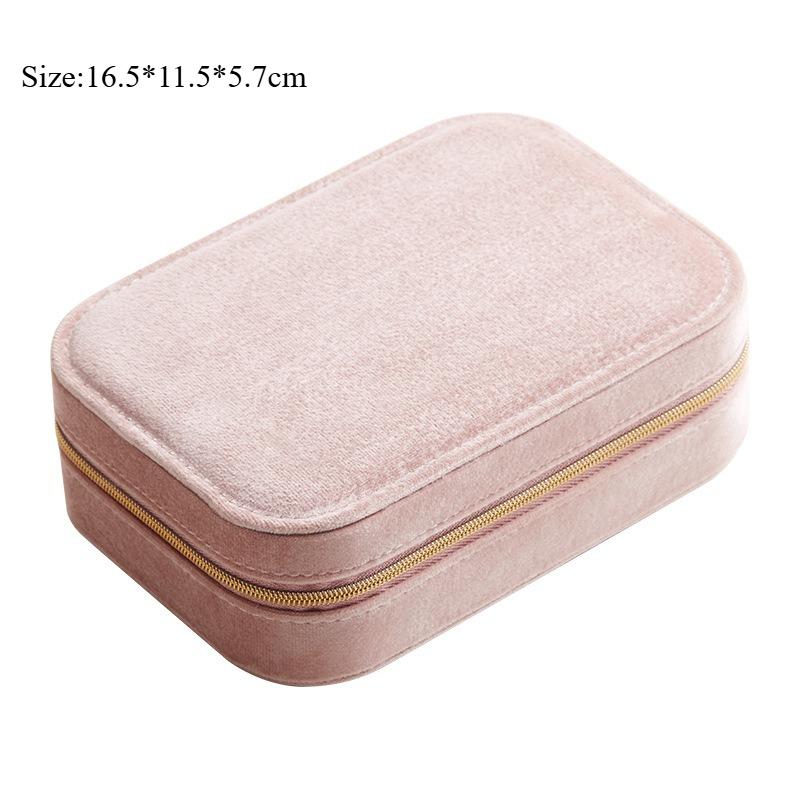 Simple jewelry storage box Portable flannel jewelry jewelry box Earrings Necklace
