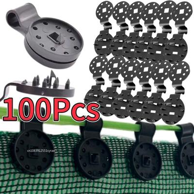 100pcs Heavy Duty Lock Grip Plastic Clips Greenhouse Shade Cloth Fix Clamp Tarp Clips Fence Fabric Clips for Garden Netting
