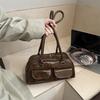 Commuting Large Capacity Solid Vintage Versatile Boston Shoulder Underarm Bag For Women