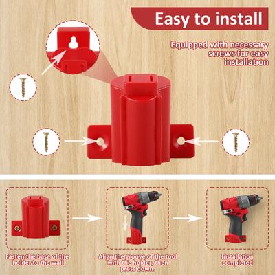 6 Pièces Support de Batterie pour Outil Électrique Support Mural Compatible Support pour Perceuse Étagère de Rangement pour Outils Support d'Organisation