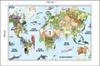 Photomural Watercolour World Map Smooth Vinyl 135x90