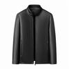 Autumn New Men's Leather Jacket Business Casual Leather Top Middle-aged Father Sheepskin Stand-up Collar Jacket
