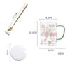 450ML Colour Glass mug Water cup Printing Starry Sky Coffee Mug with spoon lid Breakfast Milk Cup Children's Gift