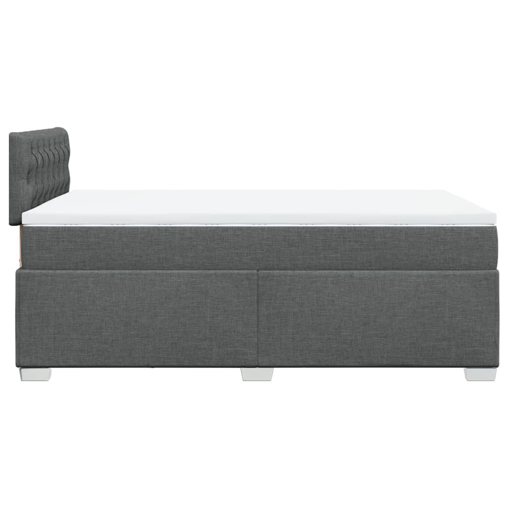 Vidaxl Continental Bed With Mattress, Dark Grey Fabric 120X200 Cm