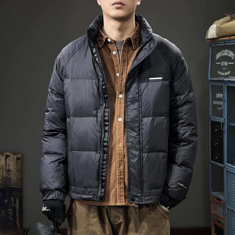 2025 Men's Winter Lightweight Duck Down Vest - Stand Collar, White, Trendy Sleeveless Outerwear.