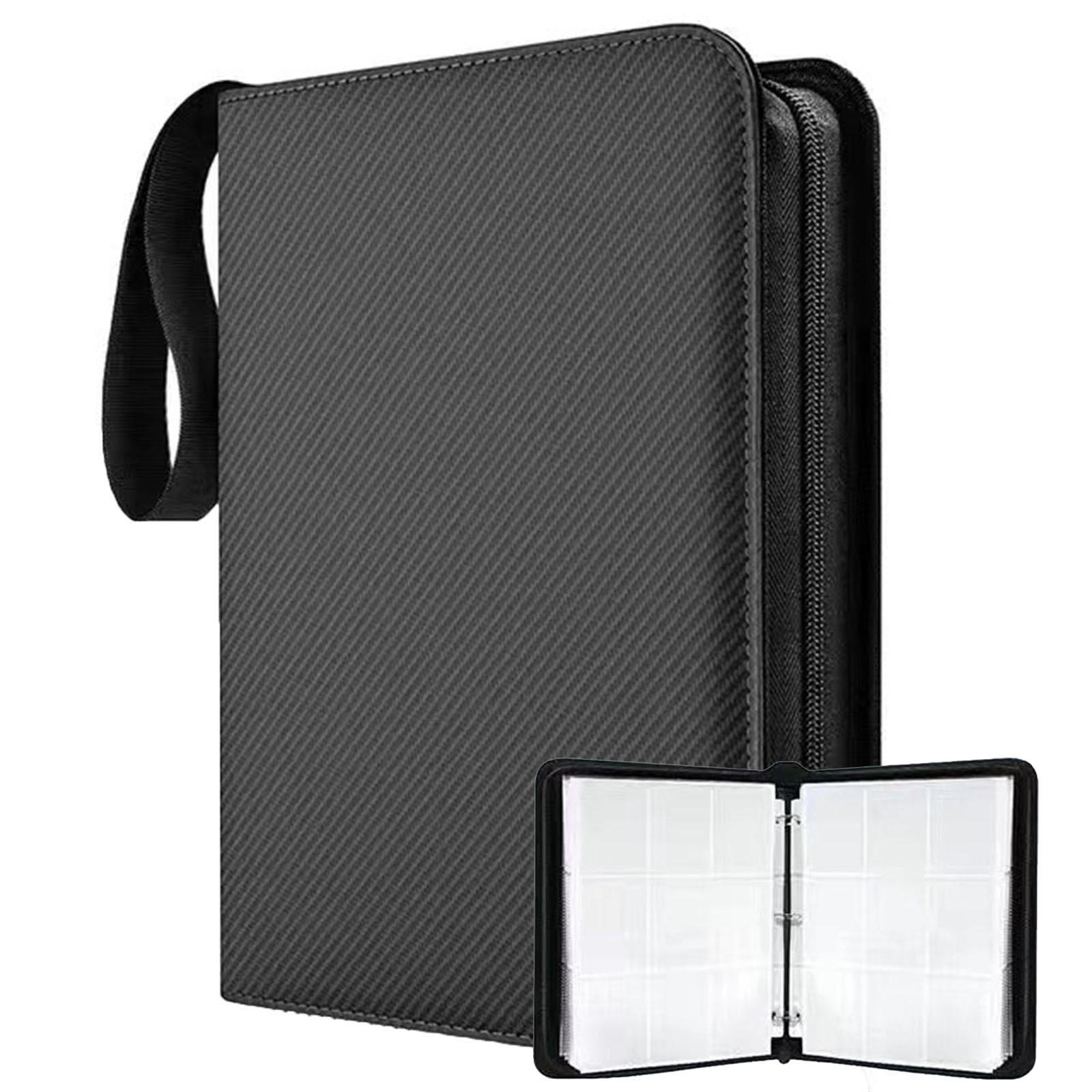 Card Holder Organizer 9 Grid Transparent Card Sleeve Storage Binder with Twill Texture Cover for Business Credit ID Cards One Size чёрный