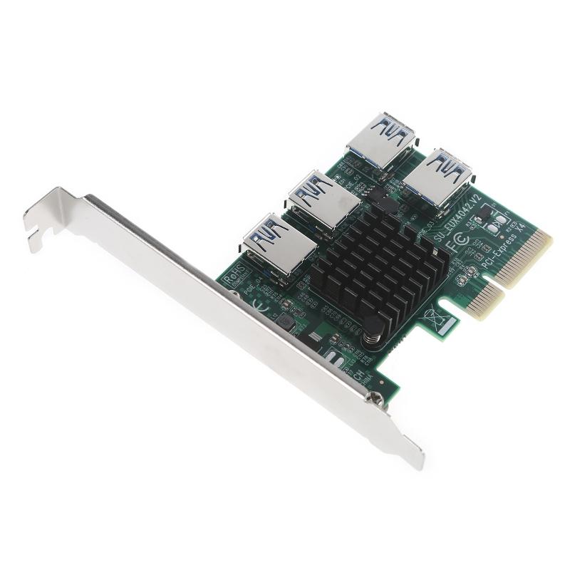 PCI-e 1 to PCIE 4 PCI-express Adapter 4x to 16x Mining r Card 1 to 4 USB 3.0 Multiplier Card for  Mining