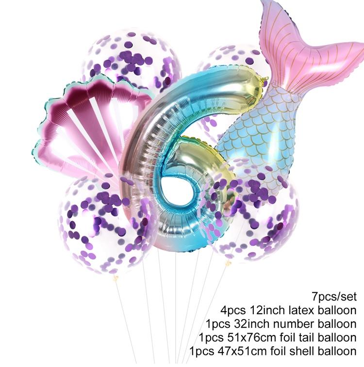 Little Mermaid Tablecloth Mermaid Tail Disposable Tableware Mermaid Birthday Party Decoration Baby Shower Girl Birthday Decor