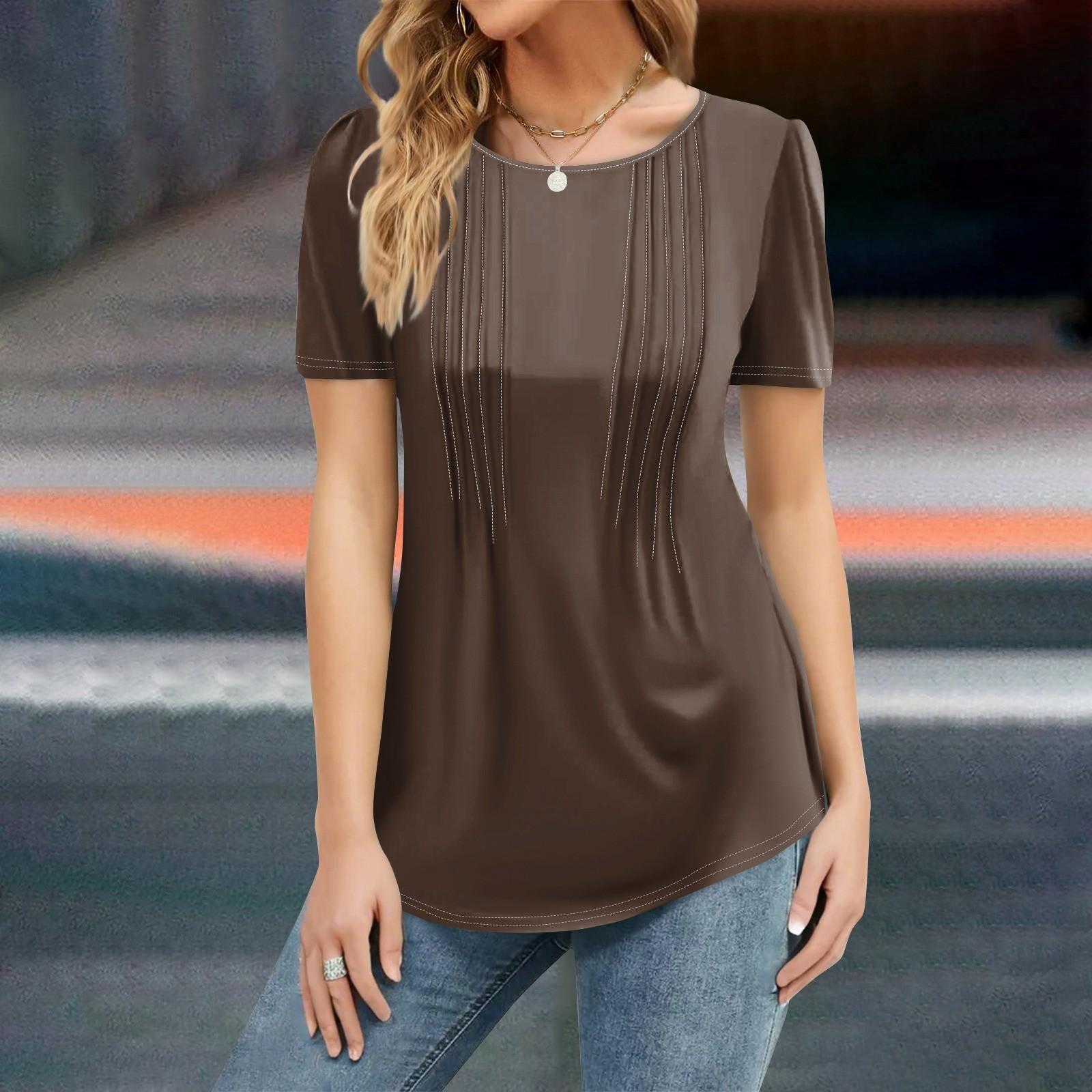 

Женская мода повседневная однотонная рубашка с коротким рукавом свободный пуловер XXXL