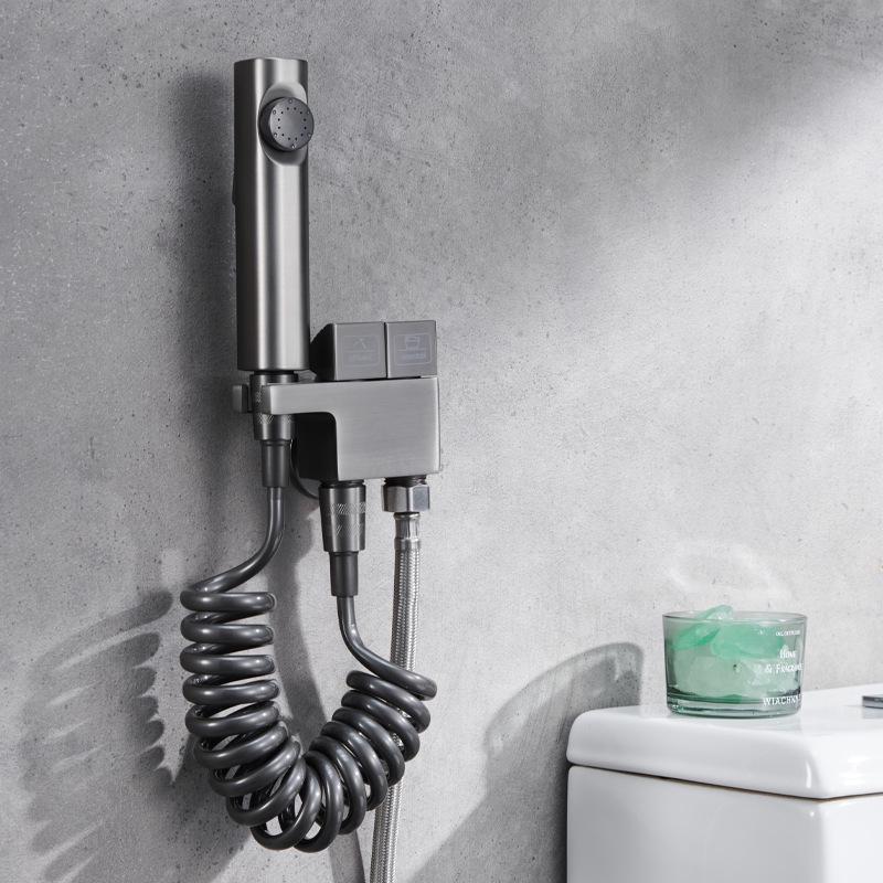 White Bathroom Bidet Toilet Spray Gun Set with Faucet Washer