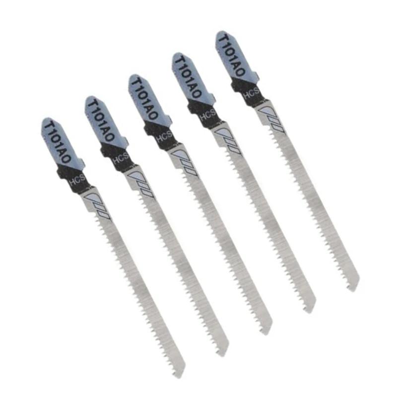 5pcs Saw Blades T101AO HCS Steel T-Shank Jigsaw Blades High Carbon Steel Curve Cutting Tool For Wood Plastic