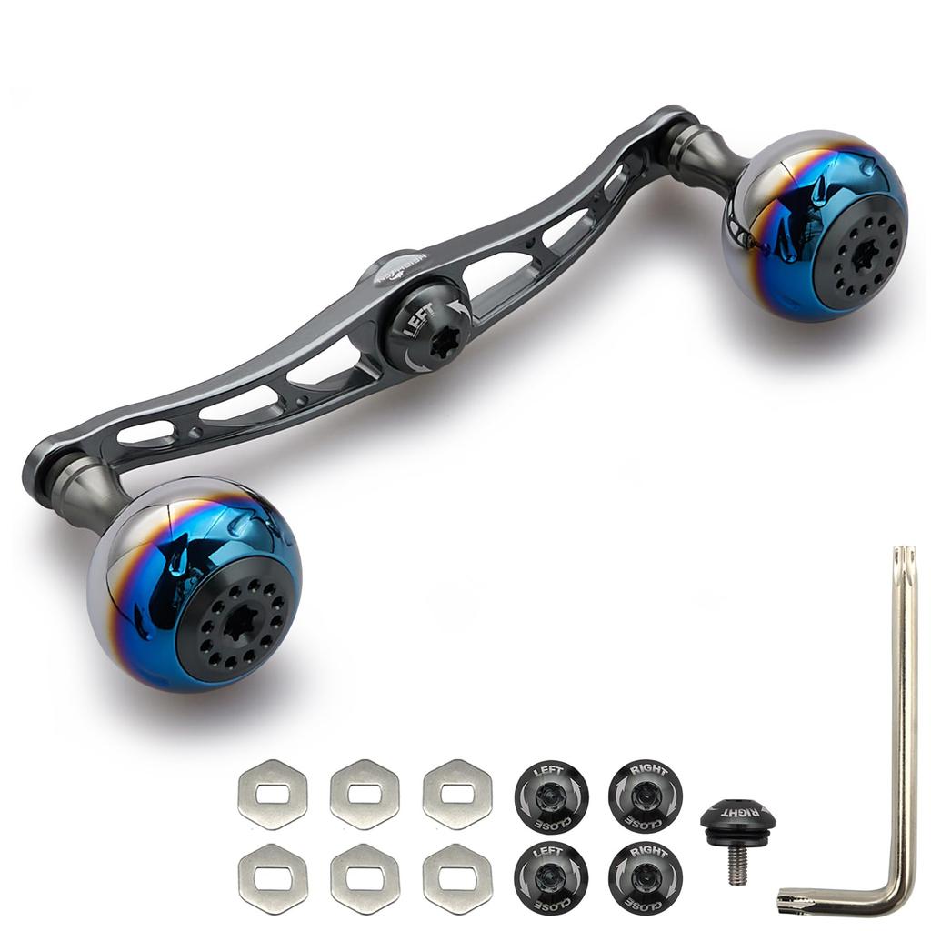 HEIGHTEN Reel Handle for Abu Garcia Universal Baitcasting Reels Aurora Series 130/120/115mm Shimano, Daiwa, (Dark Gray, 130mm) (0378)