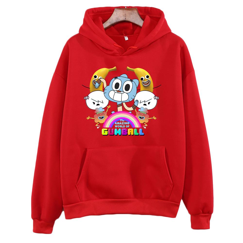 The Amazing World of Gumball Graphic Printi Sweatshirt Gumball Funny Anime Pullovers Autumn Soft Fleece Hoodies Unisex Clothes